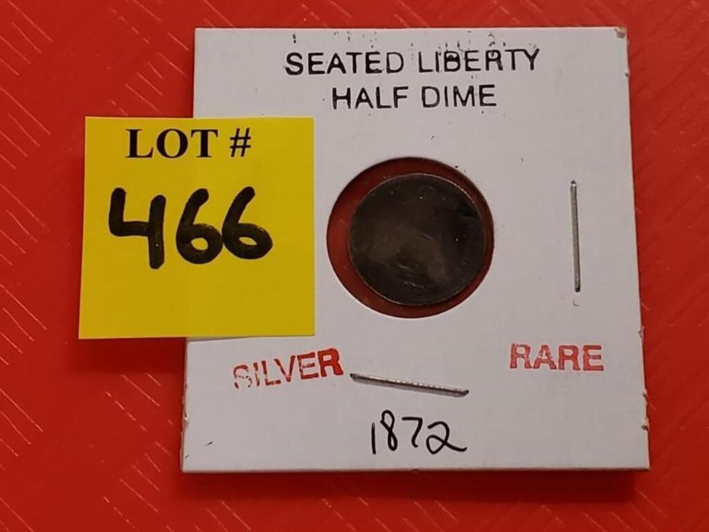 1872 Seated Liberty Half Dime