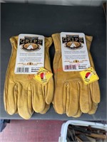 2 pairs medium leather gloves (con2)