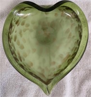 Murano Hand Blown Leaf Shaped Dish. Infused w/