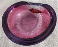 Cute Pink/Purple Murano Blown Glass Bowl