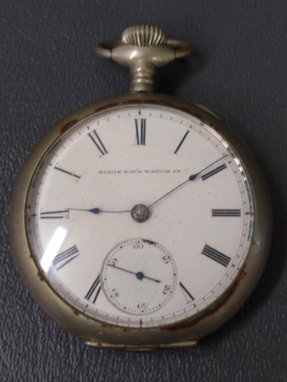Antique Elgin Key Wind pocket watch in silverode