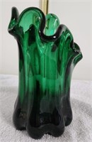 Green Murano Blown Glass Vase.
