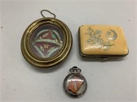 Antique spurious relic, coin purse & silver watch