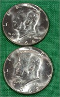 (2) 1989 D Uncirculated BU Kennedy Half Dollars