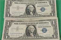 (5)  $1 Silver Certificates  - (1) 1957 A, (4)