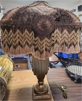 Large Art Deco Style Table Lamp w/ Ornate Beaded