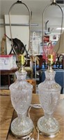 Pair of Zajecar Crystal Lamps. Made in Yugoslavia