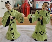 Pair of Vintage Porcelain Chinese Dancer Figurines