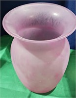Pink Art Glass Vase 6 1/2" Tall