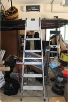 8' Aluminum Step Ladder with Toolbox Top