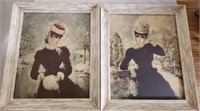 Pair of Vintage Look Victorian Lady Prints