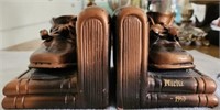 Pair of Vintage Plaster (?) Baby Shoe Bookends