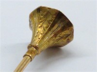 Antique 14k gold top pin with gold filled pin
