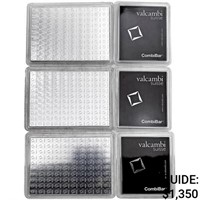 3 Valcambi Suisse 100g Silver CombiBars