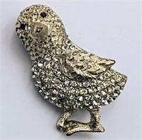 Nice Rhinestone Vintage BSK Bird Pin