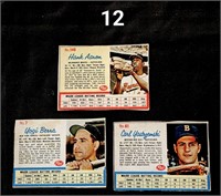 1962 Post Cereal BB Cards Aaron, Berra & Yaz