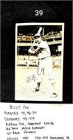 Auto B&W Postcard Dodgers Billy Cox '48-'54*