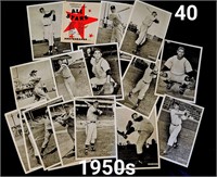 AL & NL All Stars 18 B&W Pic 1950s 13 HoFers