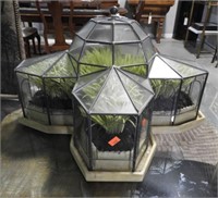 Terrarium with leaded glass construction