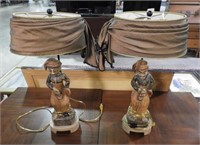 Pair of figural Pakistani font table lamps