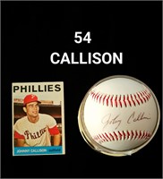 Auto BB Phils J Callison & '64 T BB Card #135