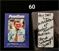 Auto Penn State FB Card Coach Joe Paterno*
