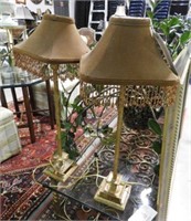 Pair of designer style candlestick lamps with