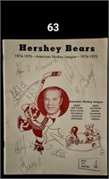 1974-75 Hershey Bears Program w/ Autos