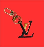 Authentic LV heavy gold and black keychain