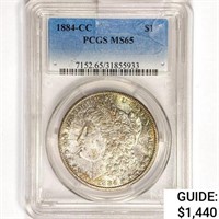 1884-CC Morgan Silver Dollar PCGS MS65