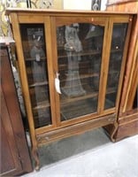 Antique Mahogany single door over single drawer