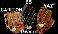 3- Old BB Gloves Carlton Gwynn Yaz Auto. Models