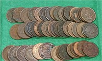 50 Indian Head Cents - Good Dates,