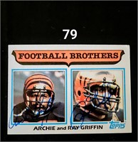 Auto. 1982 Topps FB Card #266 Griffin Brothers