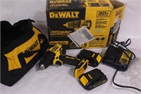 DeWALT 20v Brushless 2 Batteries, Charger & Bag