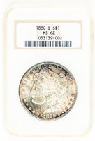 Coin 1880-S Morgan Silver Dollar NGC-MS62