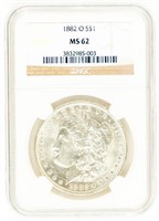 Coin 1882-O Morgan Silver Dollar NGC-MS62