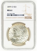 Coin 1899-O Morgan Silver Dollar NGC-MS61