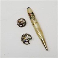 Order of the Eastern Star Pins & Mechanical Pencil