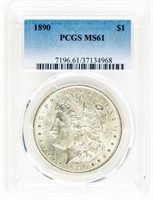 Coin 1890-P Morgan Silver Dollar PCGS-MS61