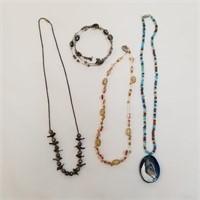 Glass & Metal & Stone Beads Bracelet & Necklaces