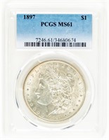 Coin 1897-P Morgan Silver Dollar PCGS-MS61