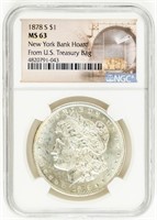 Coin 1878-S Morgan Silver Dollar NGC-MS63