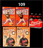 4 Ripken Wheaties Boxes & 6pk Coke Bottles