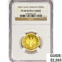 2001 Germany .3858oz Gold Mark NGC PF68 UC