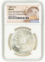 Coin 1880-S Morgan Silver Dollar NGC-MS63
