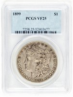 Coin 1899-P Morgan Silver Dollar PCGS-VF25