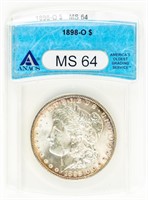 Coin 1898-O Morgan Silver Dollar ANACS-MS64