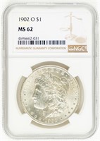 Coin 1902-O Morgan Silver Dollar NGC-MS62