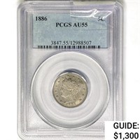 1886 Liberty Victory Nickel PCGS AU55